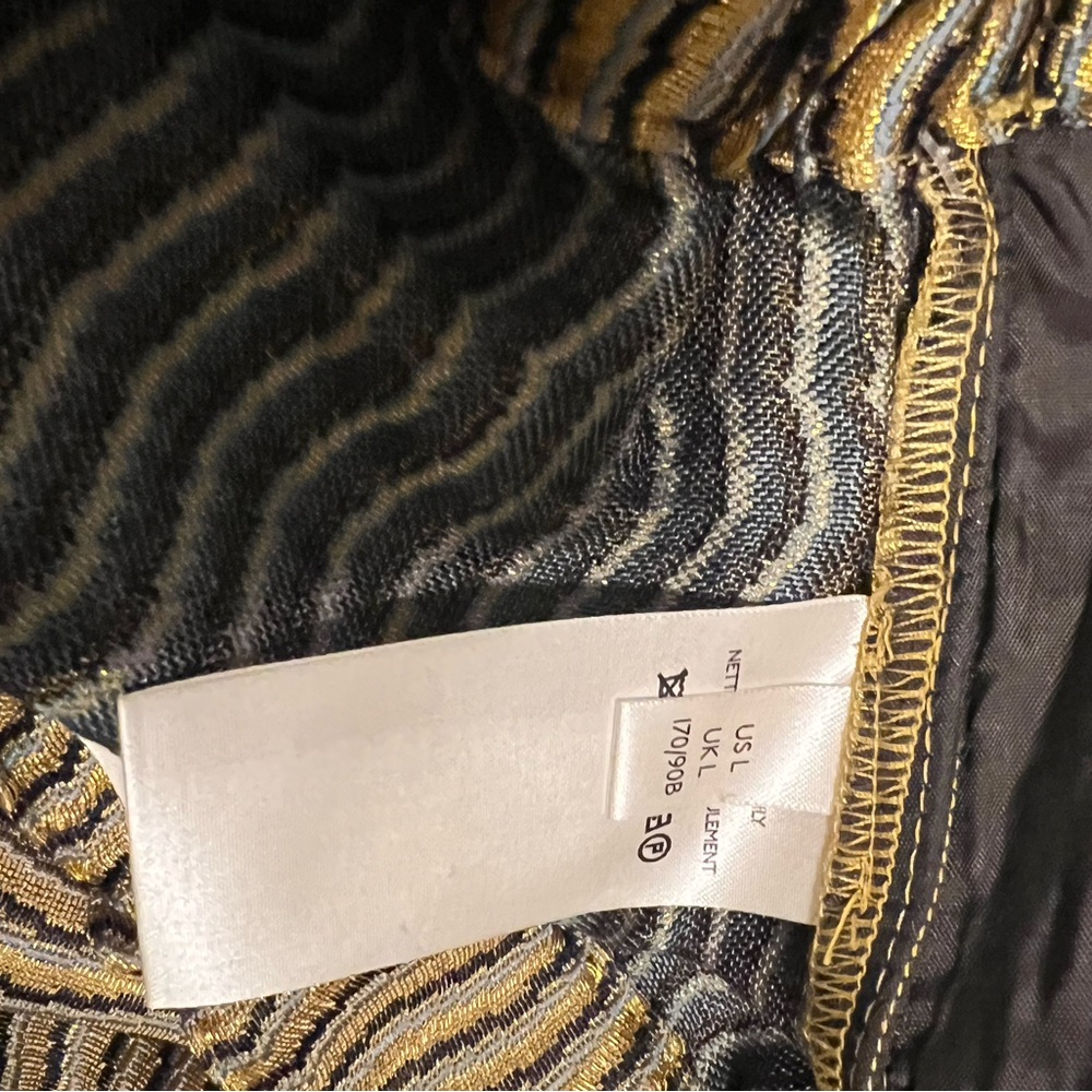 NWT Metallic Gold Maeve Anthropologie Pants Size Large Pockets - Picture 7 of 8